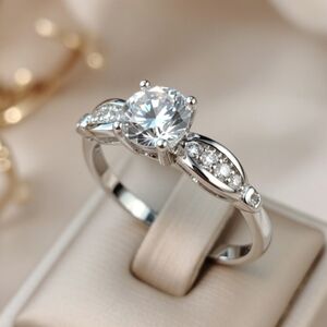 925 Sterling Silver engagement ring size 5 Cz